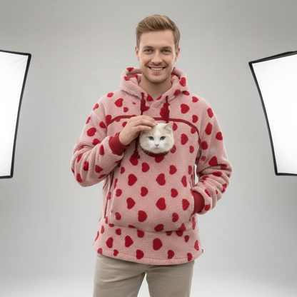 NUGGAL Unisex Oversized Fleece Front Pet Pouch Hoodie