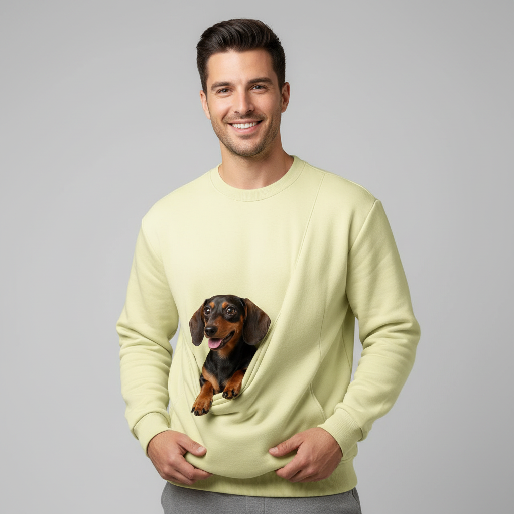 NUGGAL Unisex Pet Hair Resistant Pet Pouch Sweatshirt