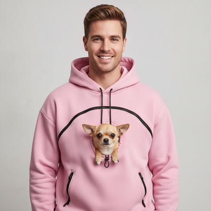 NUGGAL Unisex Hair Resistant Pet Pouch Hoodie with Adjustable Opening & Zipper Pockets