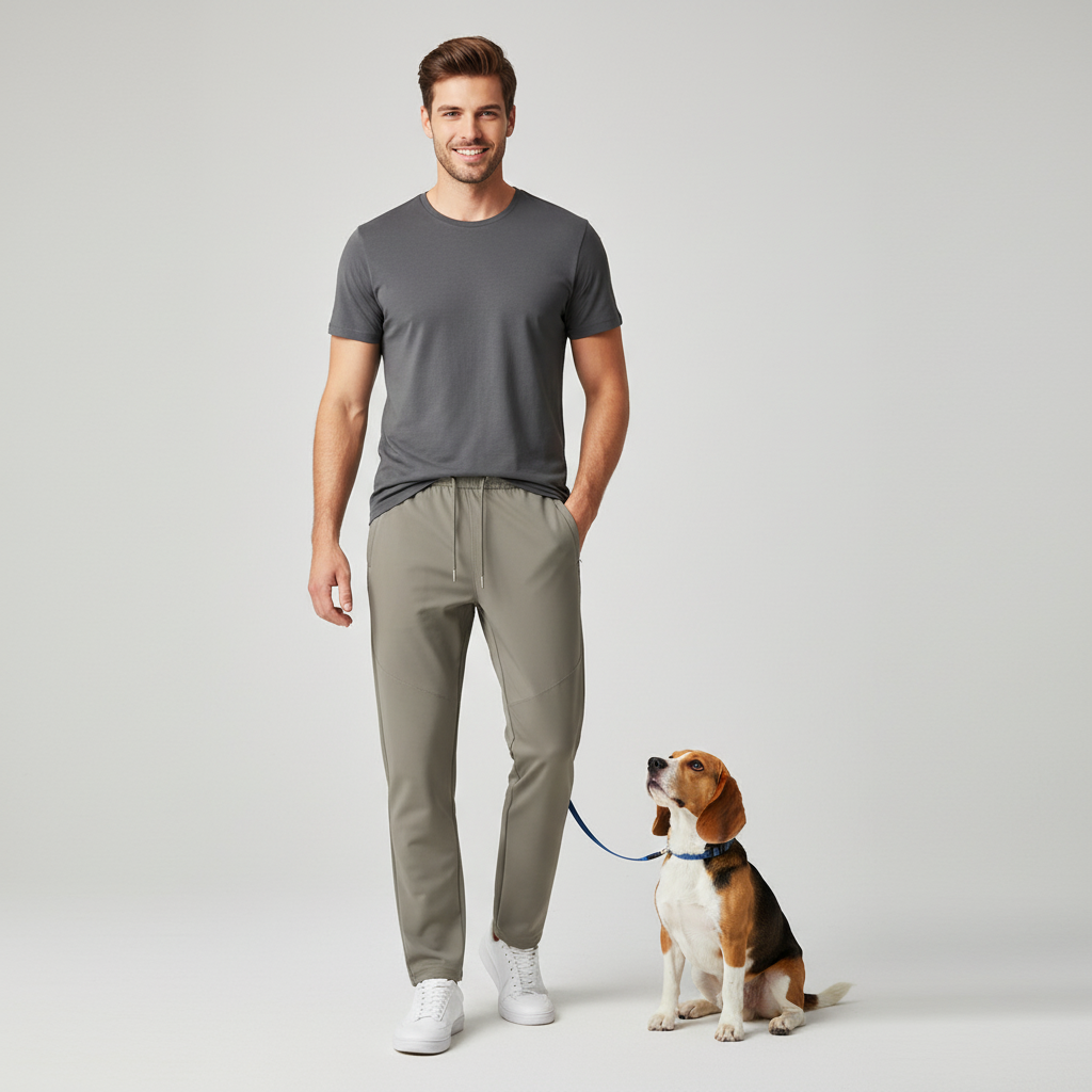 NUGGAL Unisex Pet Hair Resistant Tech Fleece-Lined Sweatpants