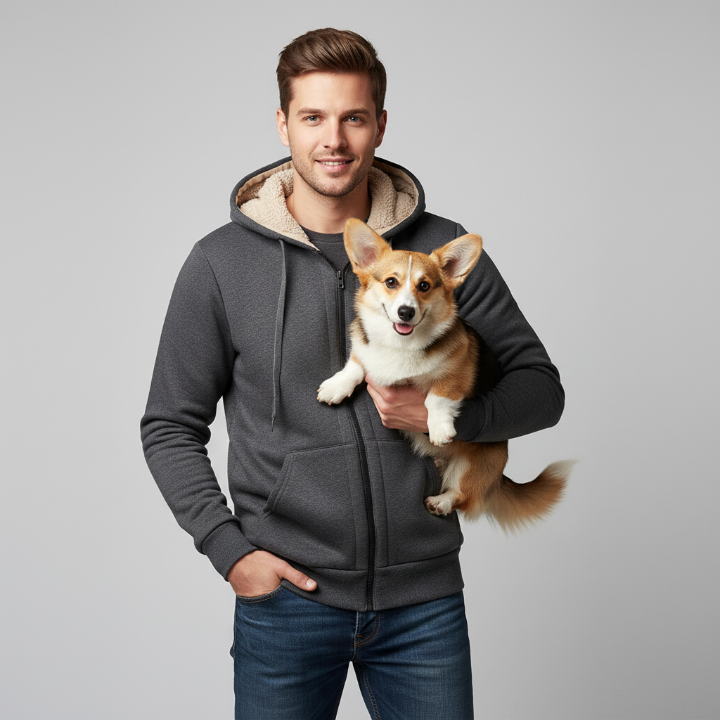 NUGGAL Unisex Oversized Fleece Full Zipper Hoodie