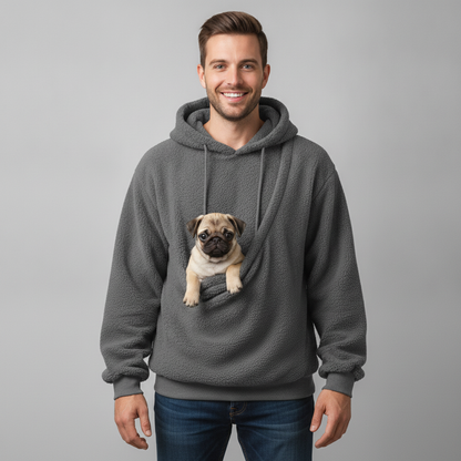 NUGGAL Cozy Pet Pouch Sherpa Hoodie for Cats & Small Dogs