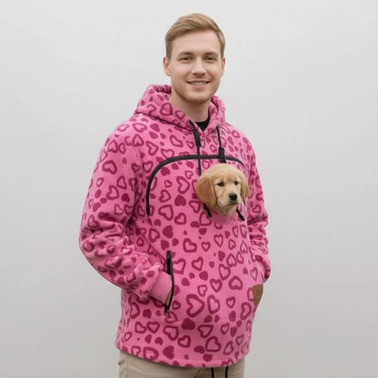 NUGGAL Unisex Oversized Fleece Front Pet Pouch Hoodie