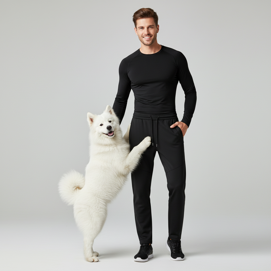 NUGGAL Unisex Pet Hair Resistant Tech Fleece-Lined Sweatpants