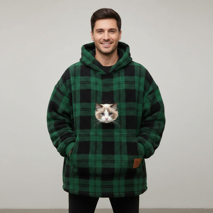 NUGGAL Unisex Oversized Fleece Front Pet Pouch Hoodie