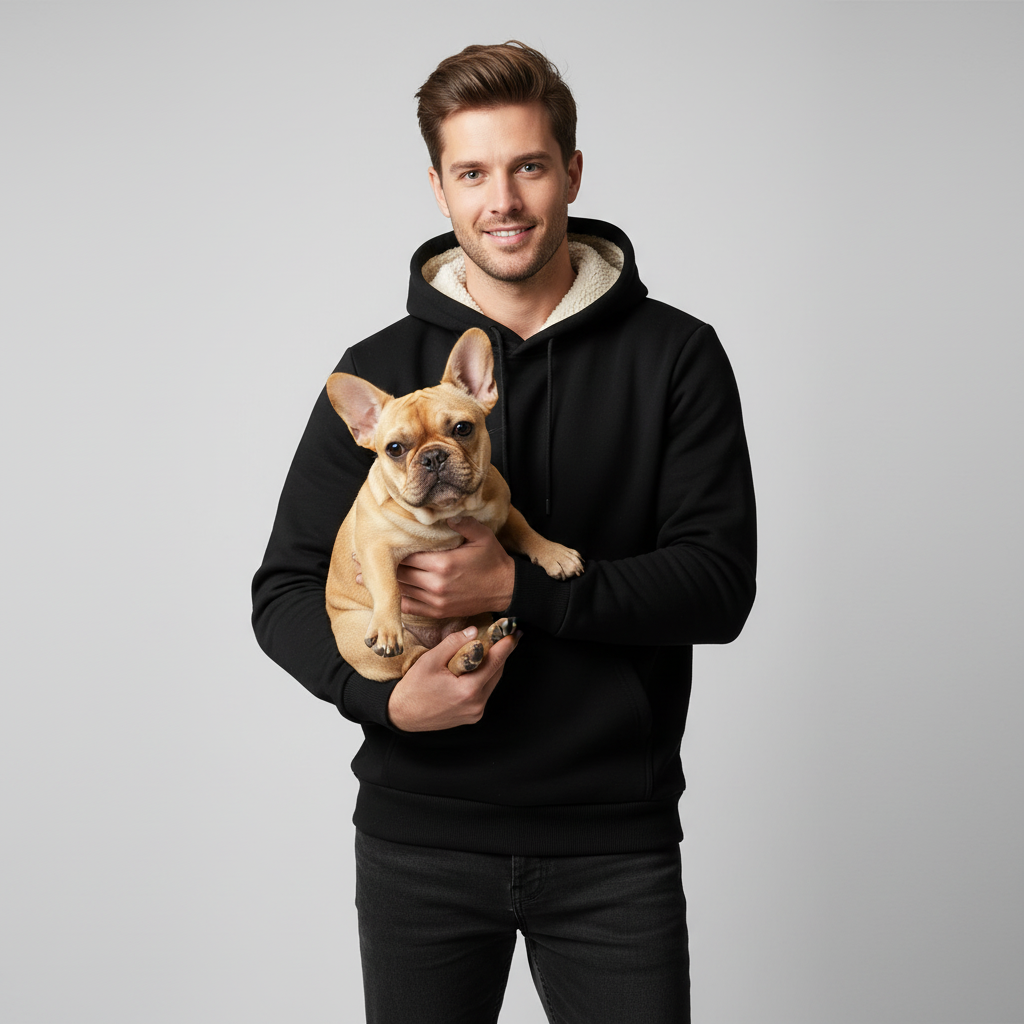 NUGGAL Unisex Pet Hair Resistant Tech Fleece-Lined Thermal Hoodie