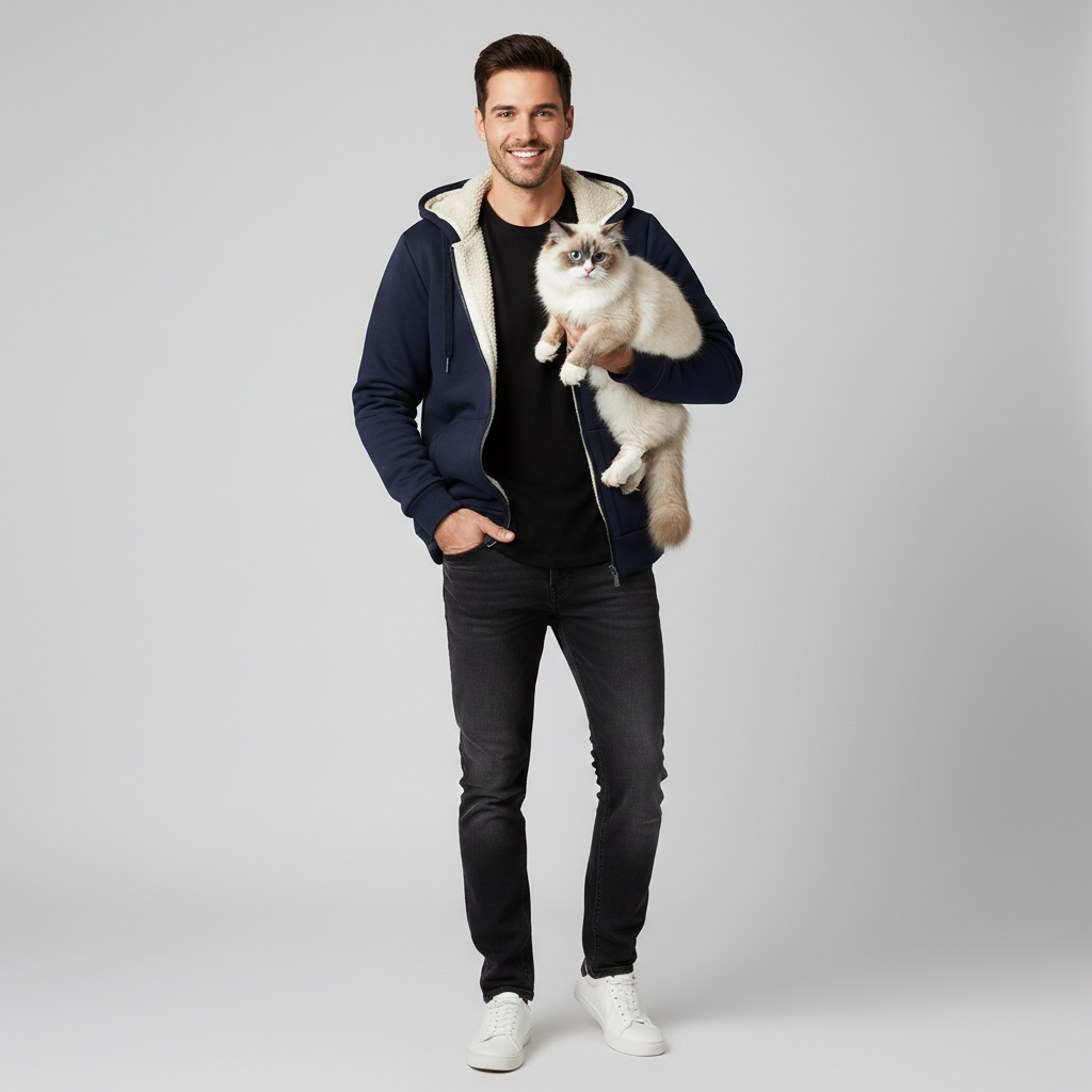 NUGGAL Unisex Oversized Fleece Full Zipper Hoodie