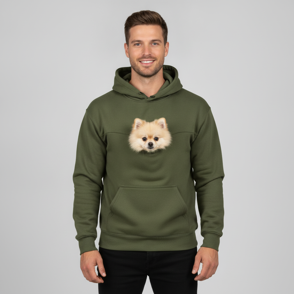 NUGGAL Pet Pouch Hoodie – Cozy Unisex Hoodie with Zippered Pet Carry Pocket