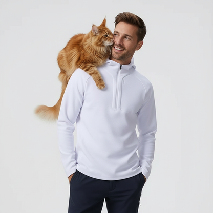 NUGGAL Pet Hair Resistant Tactical Half-Zip Hoodie for Men