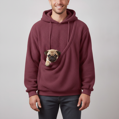 NUGGAL Cozy Pet Pouch Sherpa Hoodie for Cats & Small Dogs