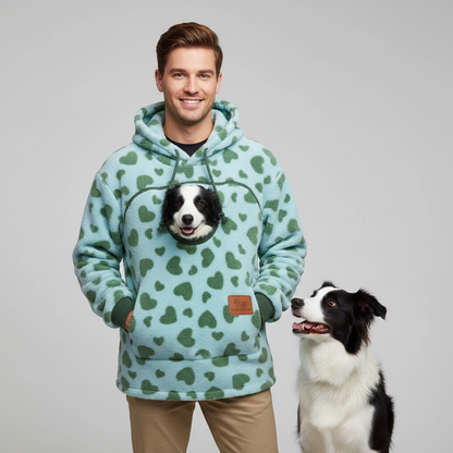 NUGGAL Unisex Oversized Fleece Front Pet Pouch Hoodie