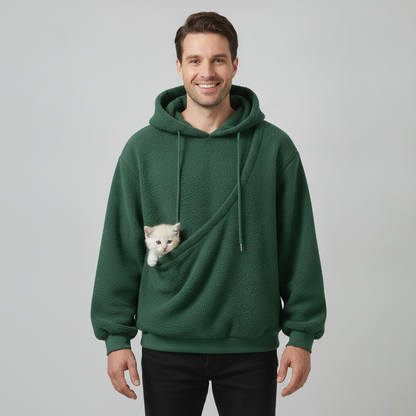 NUGGAL Cozy Pet Pouch Sherpa Hoodie for Cats & Small Dogs