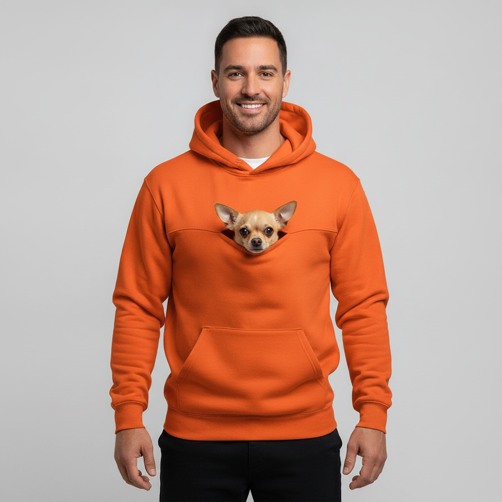 NUGGAL Pet Pouch Hoodie – Cozy Unisex Hoodie with Zippered Pet Carry Pocket