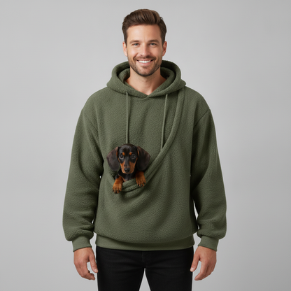 NUGGAL Cozy Pet Pouch Sherpa Hoodie for Cats & Small Dogs