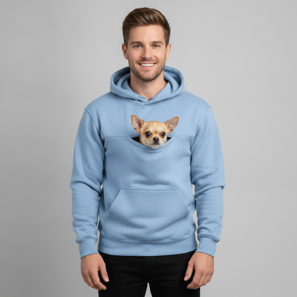 NUGGAL Pet Pouch Hoodie – Cozy Unisex Hoodie with Zippered Pet Carry Pocket