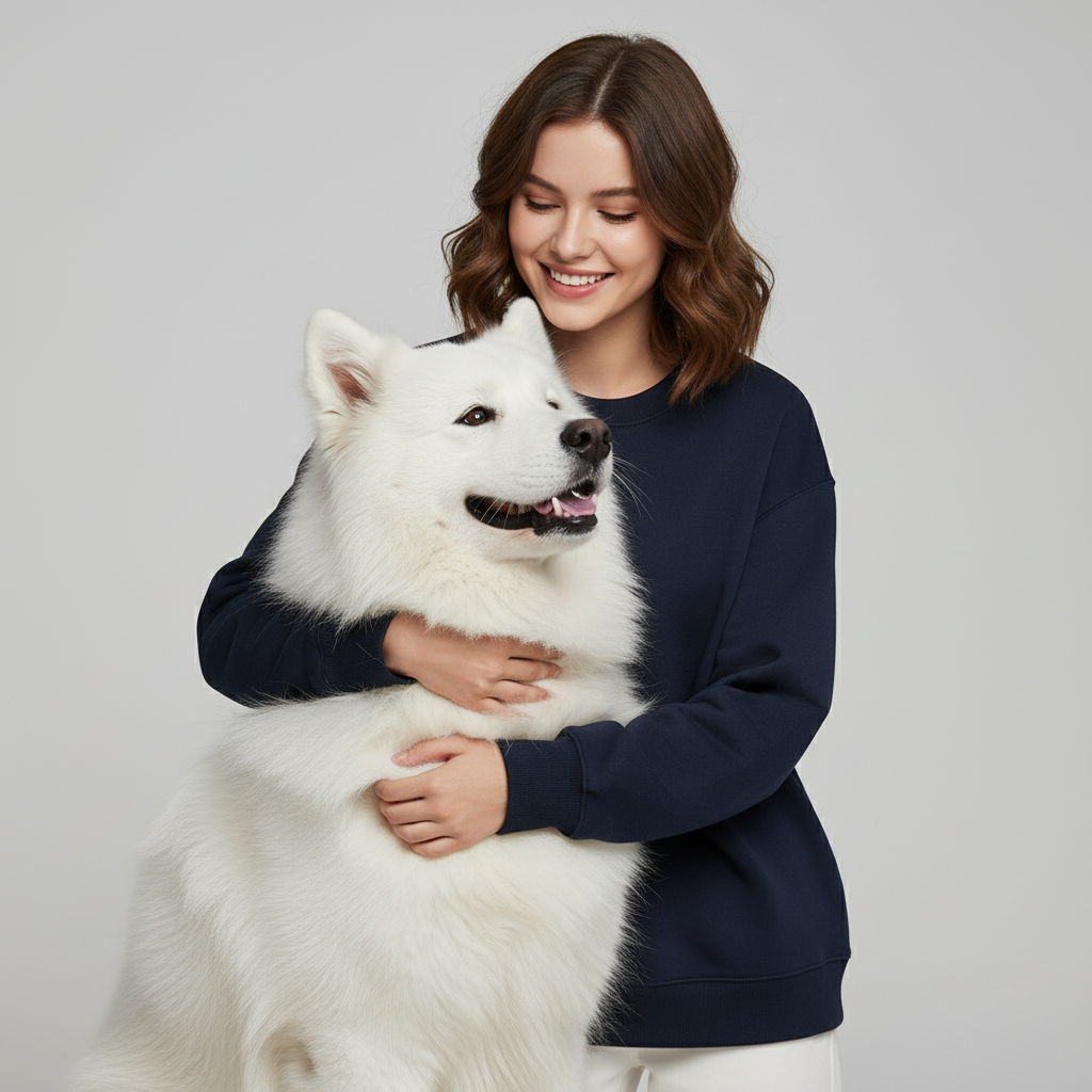 Sweat-shirt technique unisexe NUGGAL résistant aux poils d'animaux