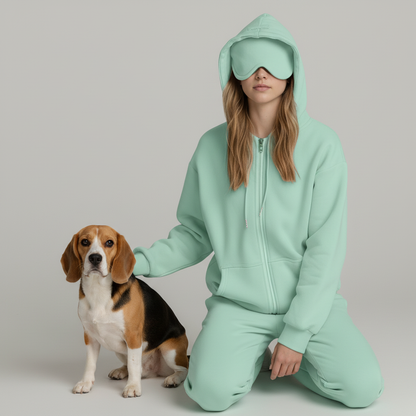 NUGGAL Unisex Pet Hair Resistant Eye Mask Hoodie for Travel Mode