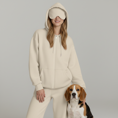 NUGGAL Unisex Pet Hair Resistant Eye Mask Hoodie for Travel Mode