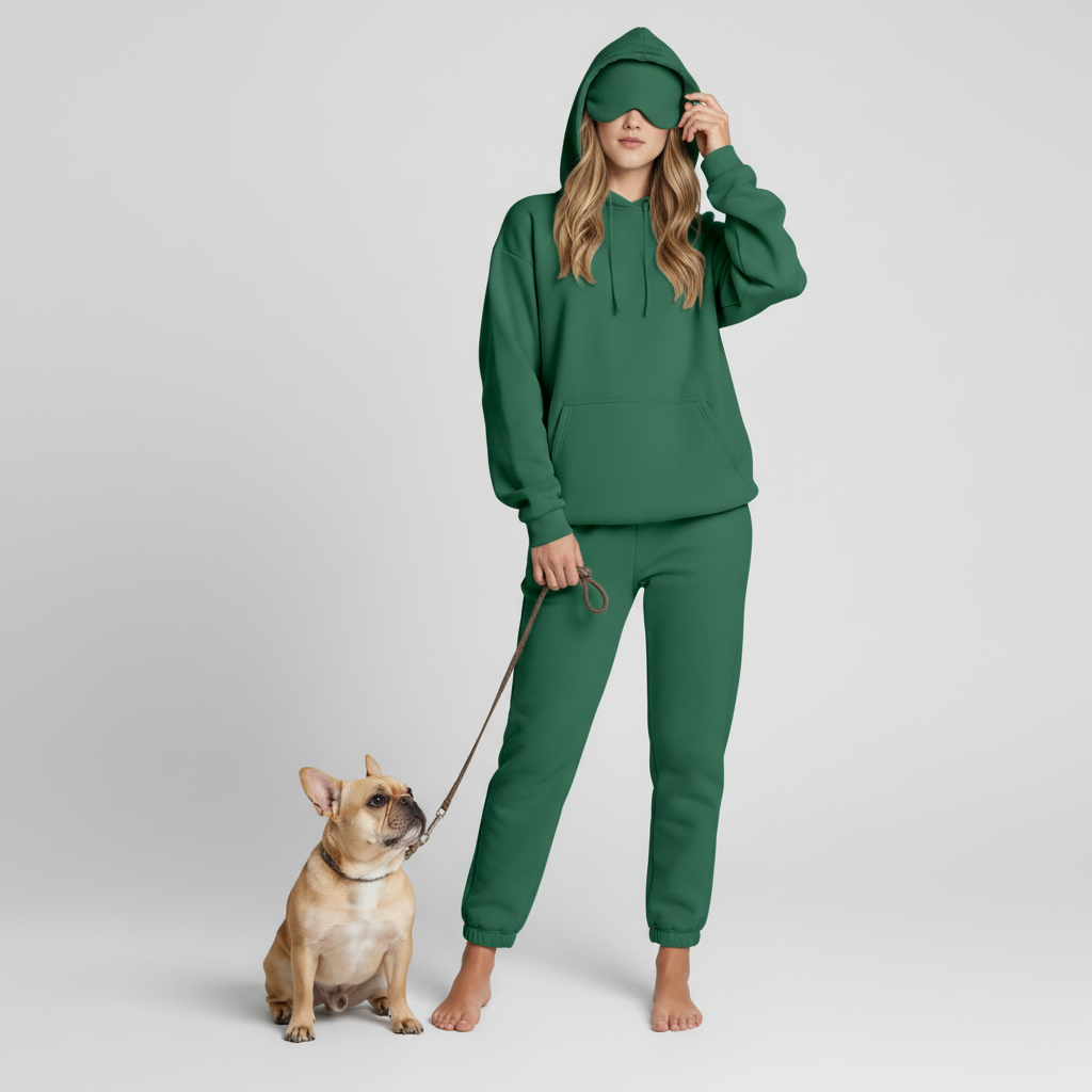 NUGGAL Unisex Pet Hair Resistant Eye Mask Hoodie for Travel Mode