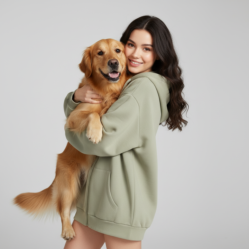 Sweat à capuche technique unisexe NUGGAL résistant aux poils d'animaux