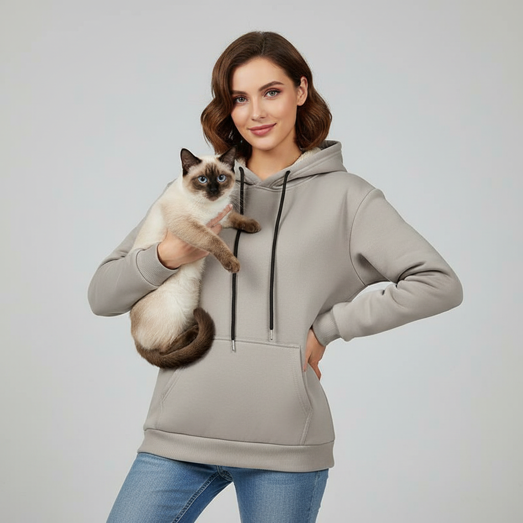 NUGGAL Unisex Pet Hair Resistant Tech Fleece-Lined Thermal Hoodie