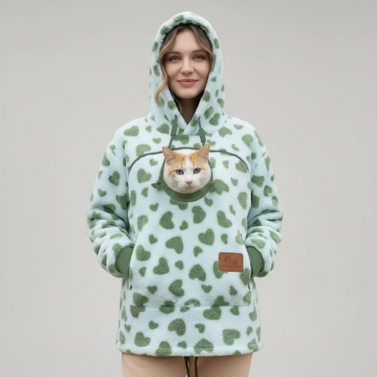 NUGGAL Unisex Oversized Fleece Front Pet Pouch Hoodie