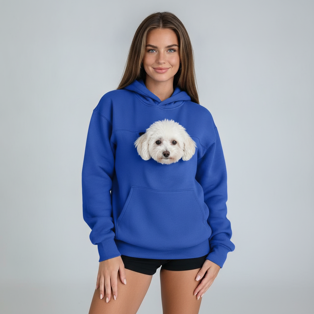 NUGGAL Pet Pouch Hoodie – Cozy Unisex Hoodie with Zippered Pet Carry Pocket
