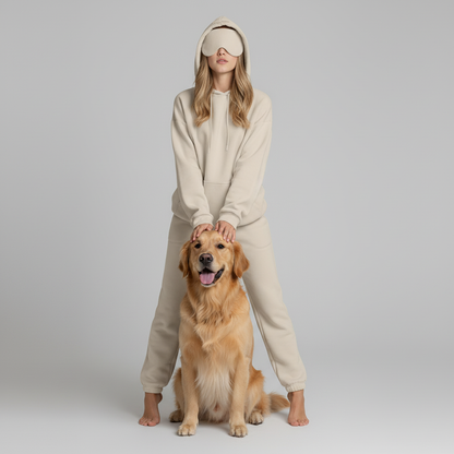 NUGGAL Unisex Pet Hair Resistant Eye Mask Hoodie for Travel Mode