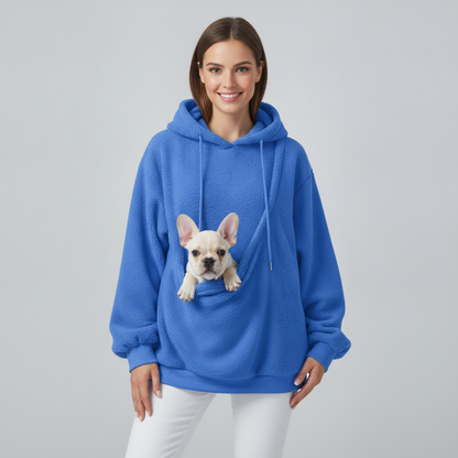 NUGGAL Cozy Pet Pouch Sherpa Hoodie for Cats & Small Dogs