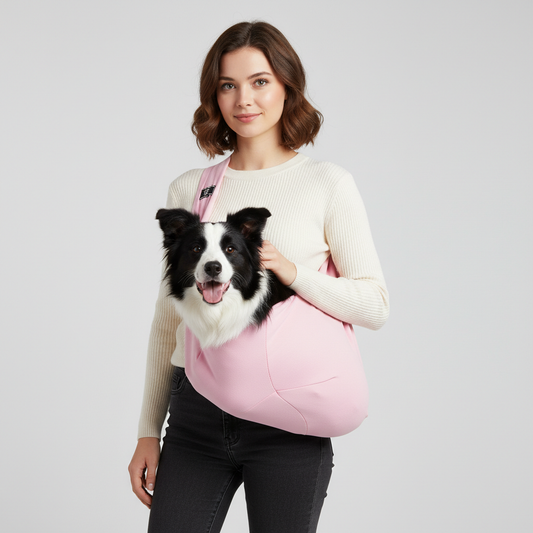 NUGGAL Foldable Crossbody High-Capacity Pet Carrier Bag for Small Dogs & Cats