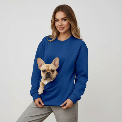 NUGGAL Unisex Pet Hair Resistant Pet Pouch Sweatshirt