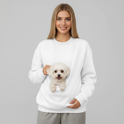 NUGGAL Unisex Pet Hair Resistant Pet Pouch Sweatshirt