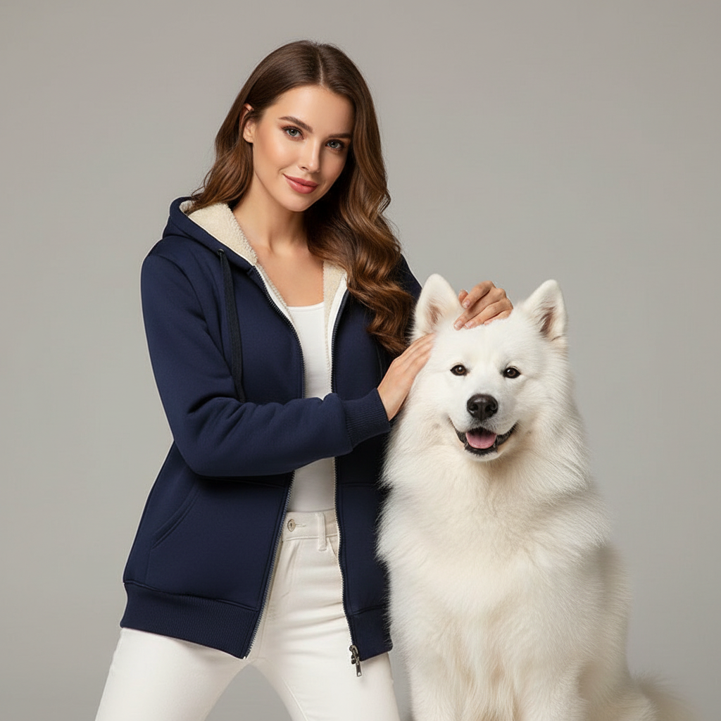 NUGGAL Unisex Oversized Fleece Full Zipper Hoodie