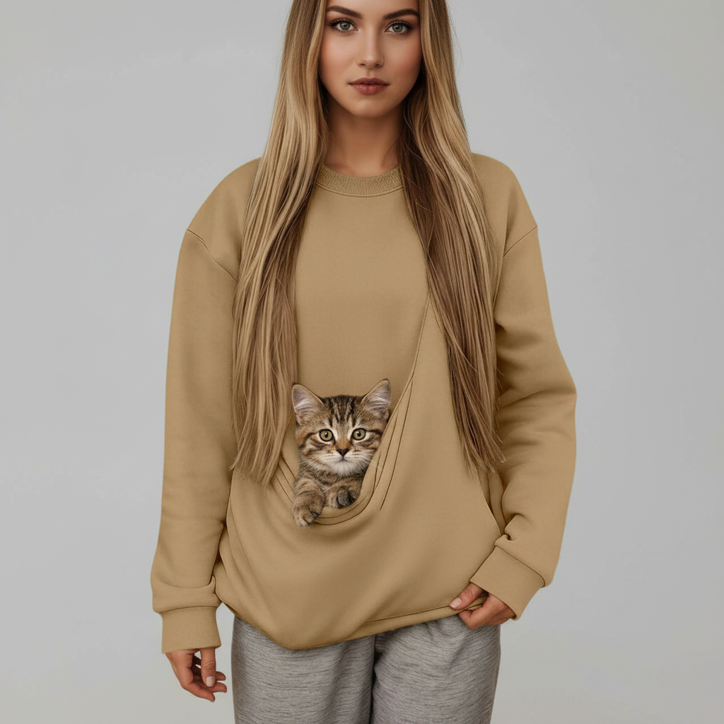 NUGGAL Unisex Pet Hair Resistant Pet Pouch Sweatshirt