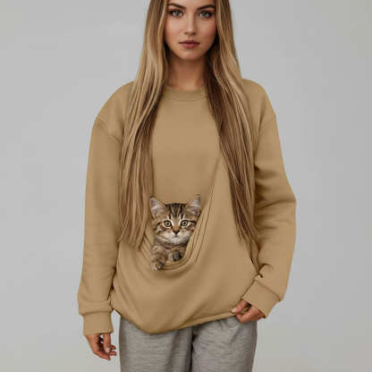 NUGGAL Unisex Pet Hair Resistant Pet Pouch Sweatshirt