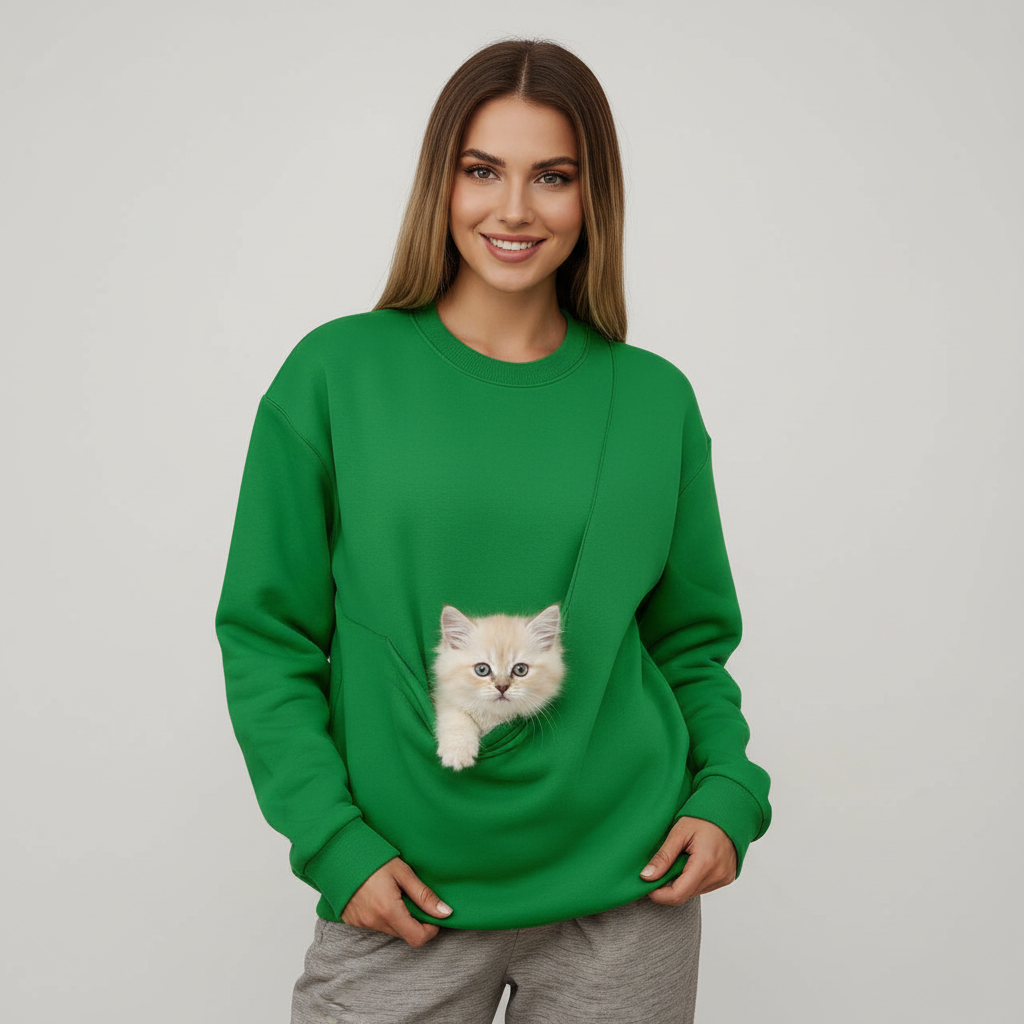 NUGGAL Unisex Pet Hair Resistant Pet Pouch Sweatshirt