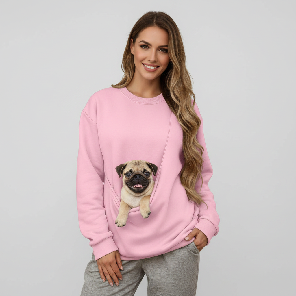 NUGGAL Unisex Pet Hair Resistant Pet Pouch Sweatshirt