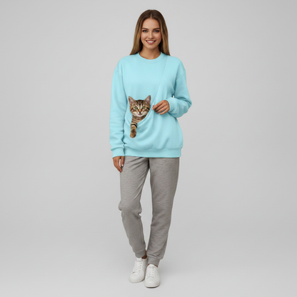 NUGGAL Unisex Pet Hair Resistant Pet Pouch Sweatshirt