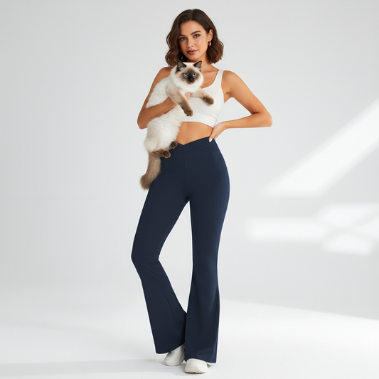 NUGGAL Pet Hair Resistant Crossover High Waisted Pocket Leggings