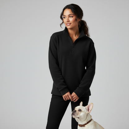 NUGGAL Unisex Pet Hair Resistant Tech Half-Zip Fleece-lined Hoodie