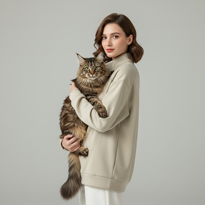 NUGGAL Unisex Pet Hair Resistant Tech Half-Zip Fleece-lined Hoodie