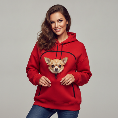 NUGGAL Unisex Hair Resistant Pet Pouch Hoodie with Adjustable Opening & Zipper Pockets