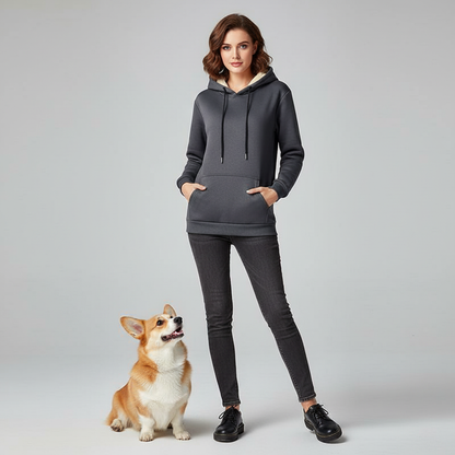 NUGGAL Unisex Pet Hair Resistant Tech Fleece-Lined Thermal Hoodie