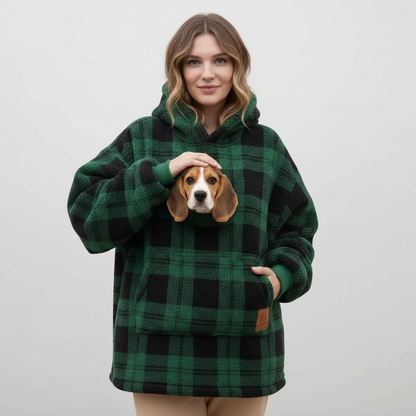 NUGGAL Unisex Oversized Fleece Front Pet Pouch Hoodie