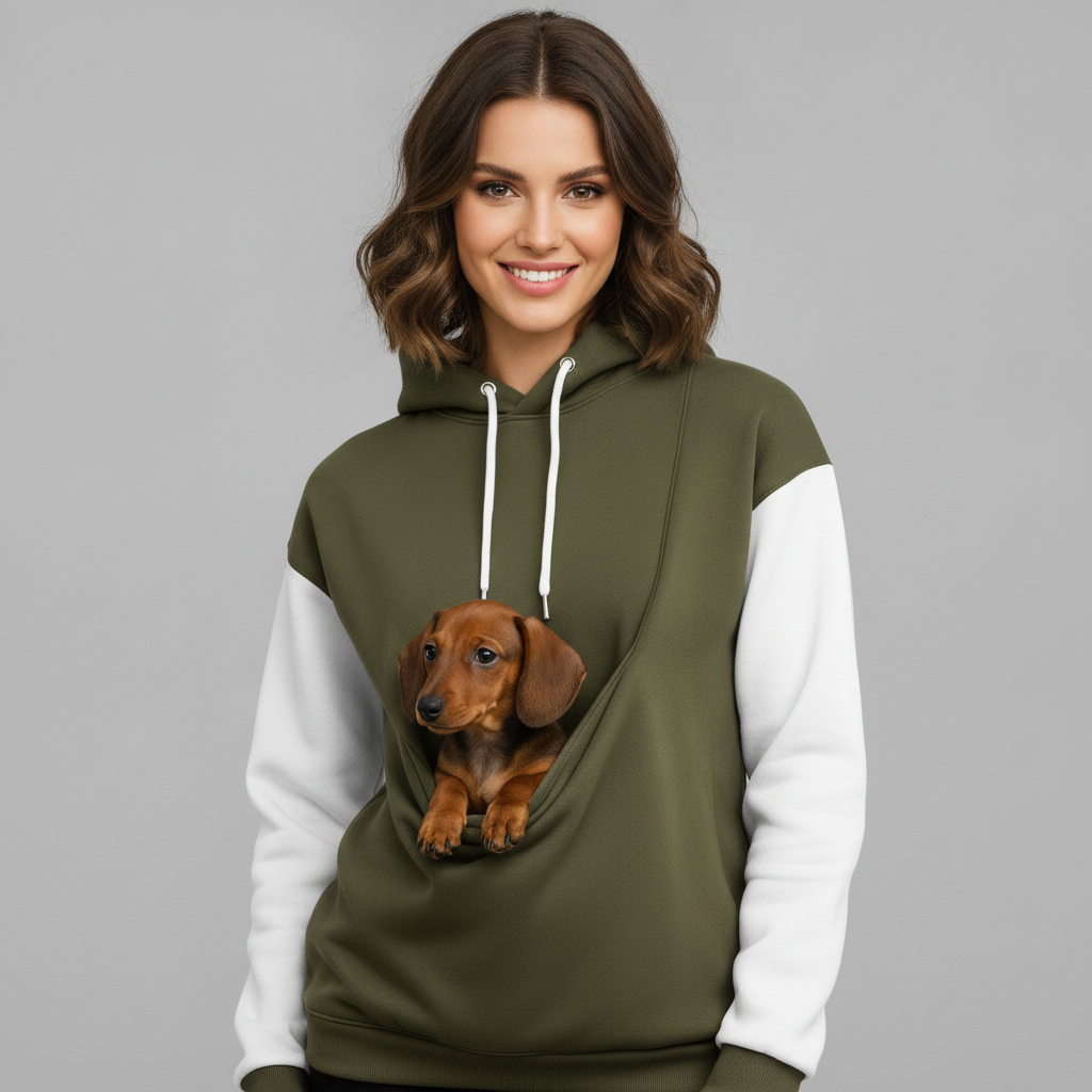 NUGGAL Unisex Pet Hair Resistant Pet Pouch Hoodie