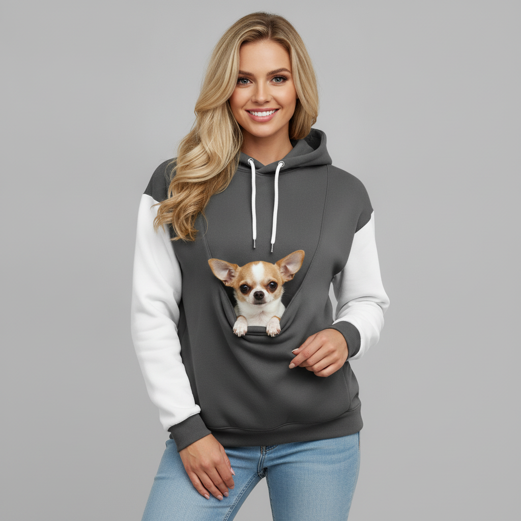 NUGGAL Unisex Pet Hair Resistant Pet Pouch Hoodie