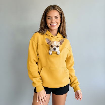 NUGGAL Pet Pouch Hoodie – Cozy Unisex Hoodie with Zippered Pet Carry Pocket