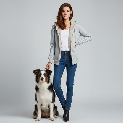 NUGGAL Unisex Oversized Fleece Full Zipper Hoodie