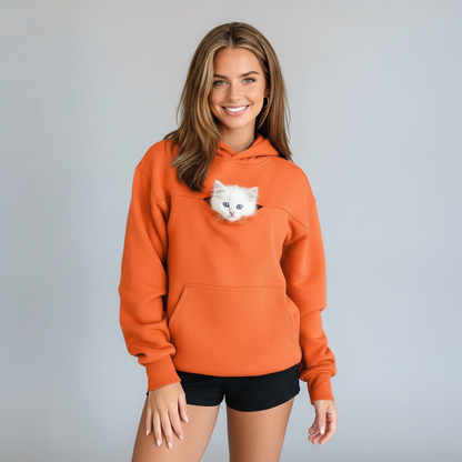 NUGGAL Pet Pouch Hoodie – Cozy Unisex Hoodie with Zippered Pet Carry Pocket