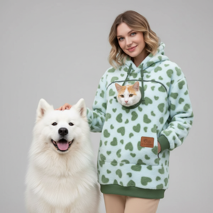 NUGGAL Unisex Oversized Fleece Front Pet Pouch Hoodie